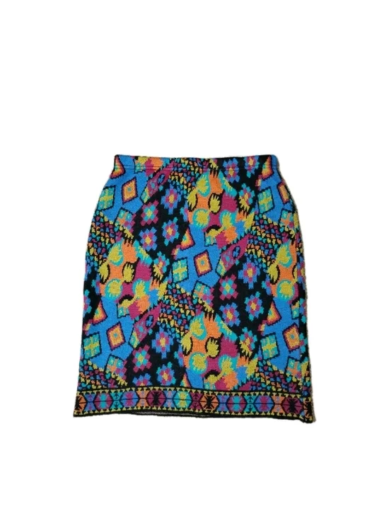 The Limited Vintage Skirt Wool Blend Women's Size M Geometric Italy Pull On - Picture 1 of 4